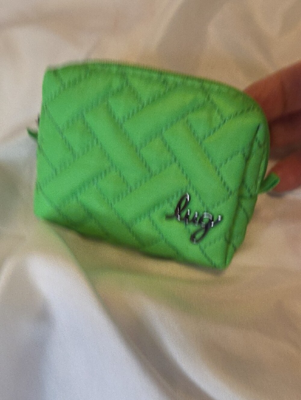 lug Quilted Crossbody Bag and Pouch Set in Lime Green - Picture 9 of 11